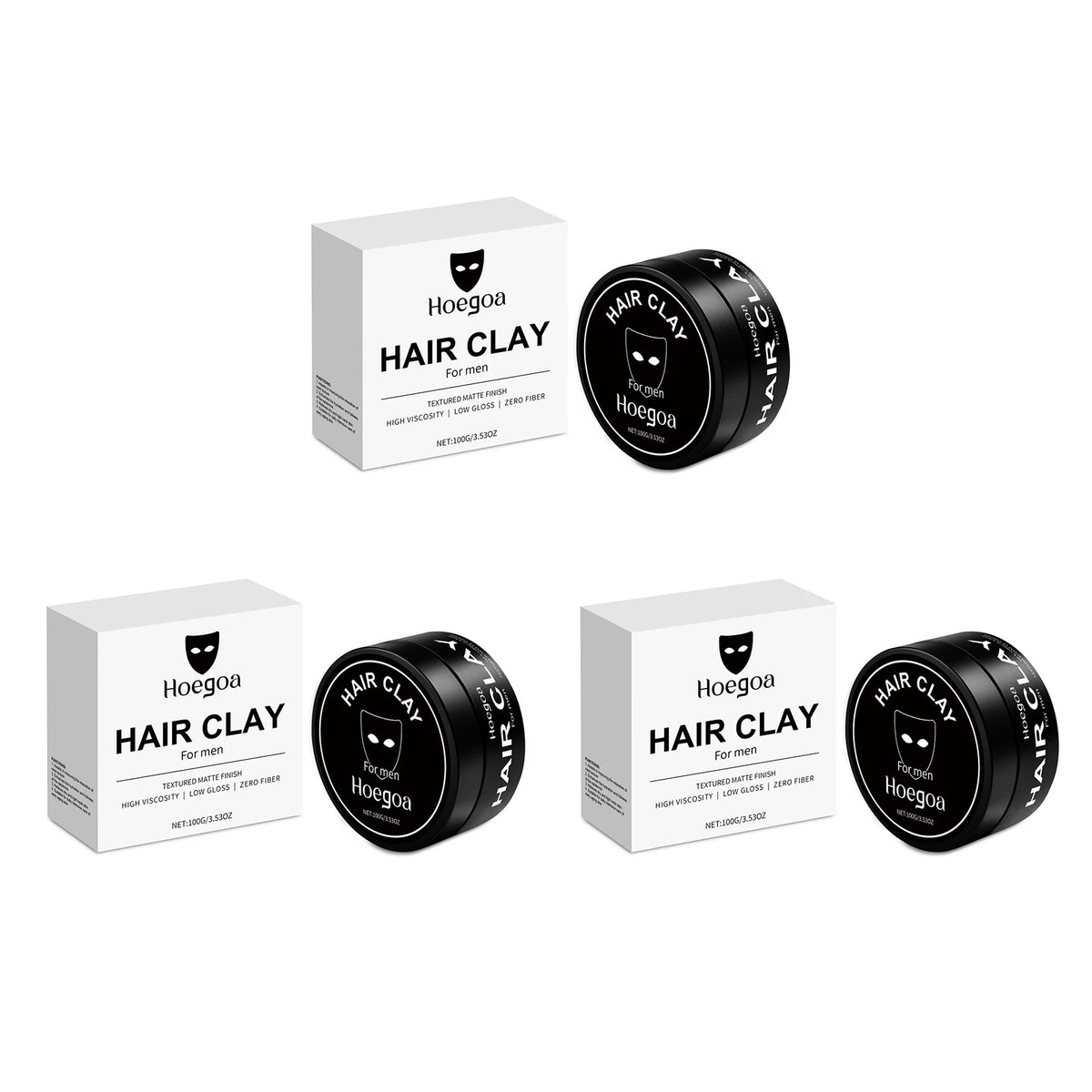 Hoegoa Men's Hair Clay, Strong Hold Matte Finish, 100 g