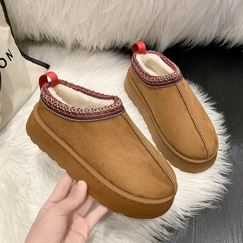 Cashmere-Lined Slip-On Snow Slipper Boot