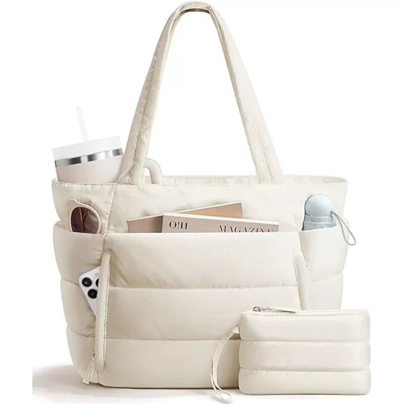 Padded Commuter Shoulder Tote Bag