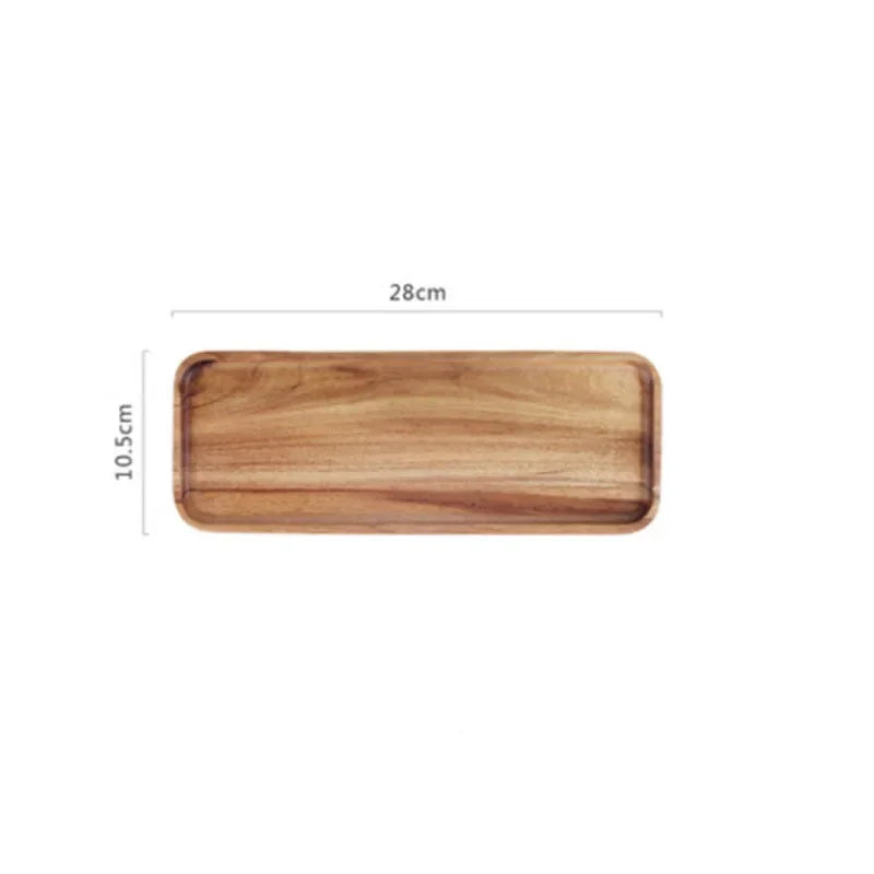 Acacia Wood Rectangular Tea & Serving Tray