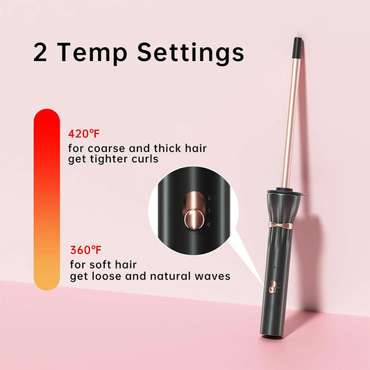 9mm Ceramic Curling Wand – Adjustable Temperature