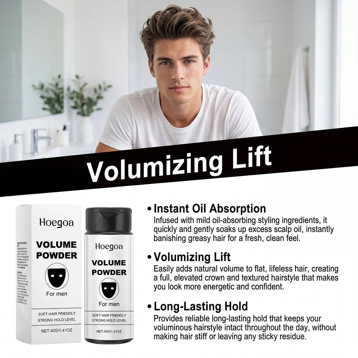 Hoegoa Volumizing Hair Powder, Matte Root Lift, 40 G