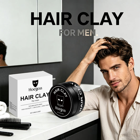 Hoegoa Men's Hair Clay, Strong Hold Matte Finish, 100 g