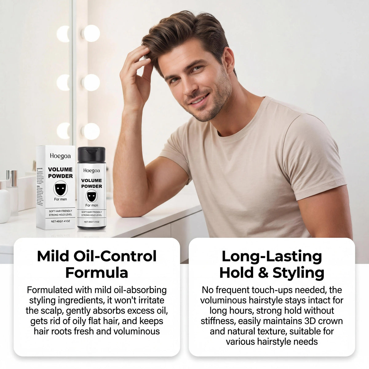 Hoegoa Volumizing Hair Powder, Matte Root Lift, 40 G