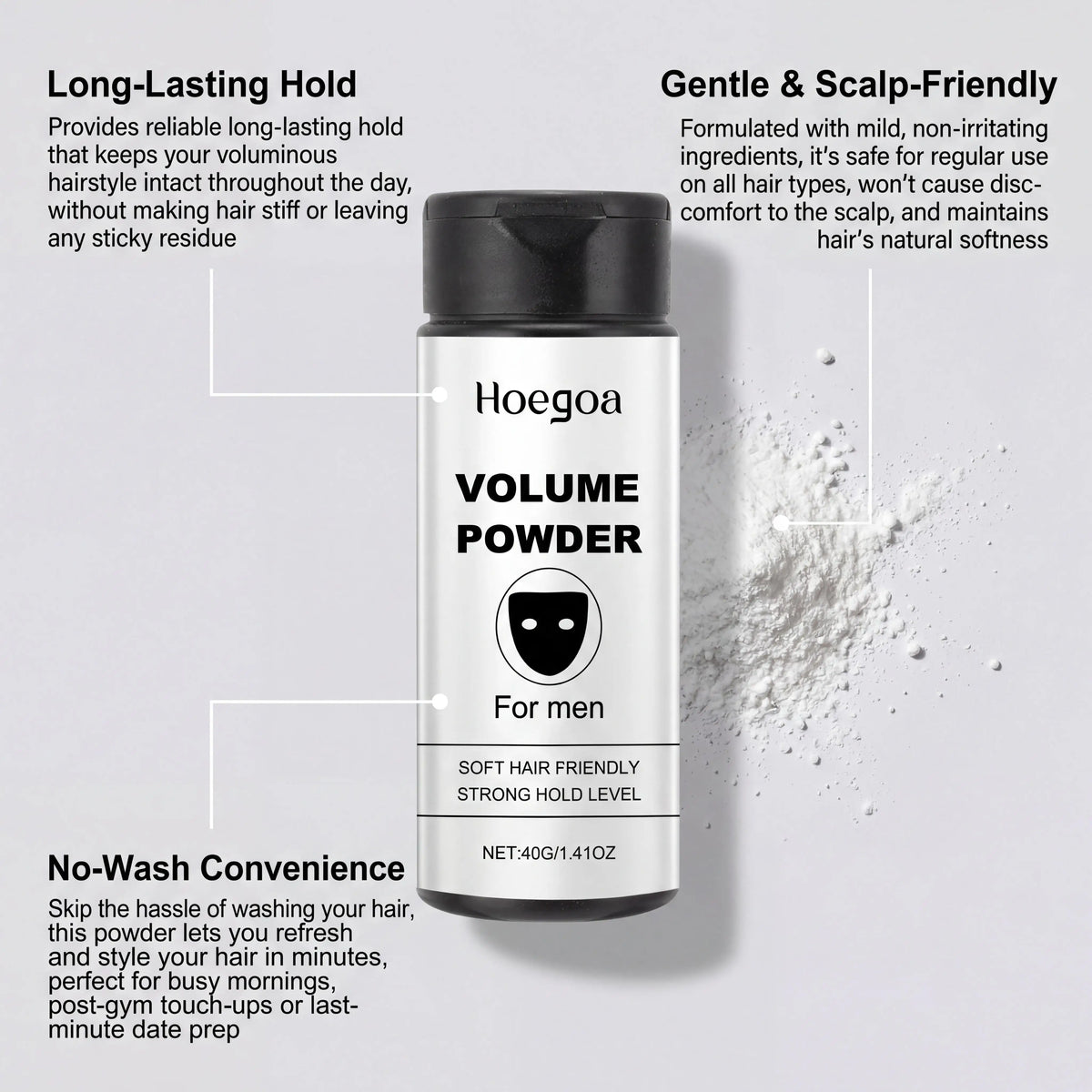 Hoegoa Volumizing Hair Powder, Matte Root Lift, 40 G