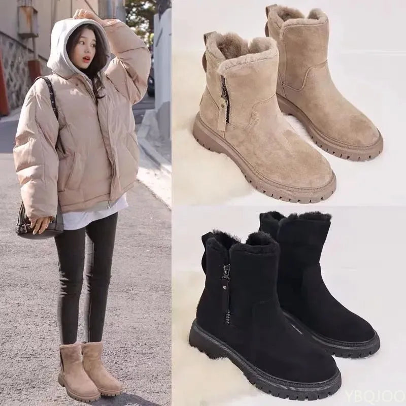 Thick Sole Plush Women's Short Boot