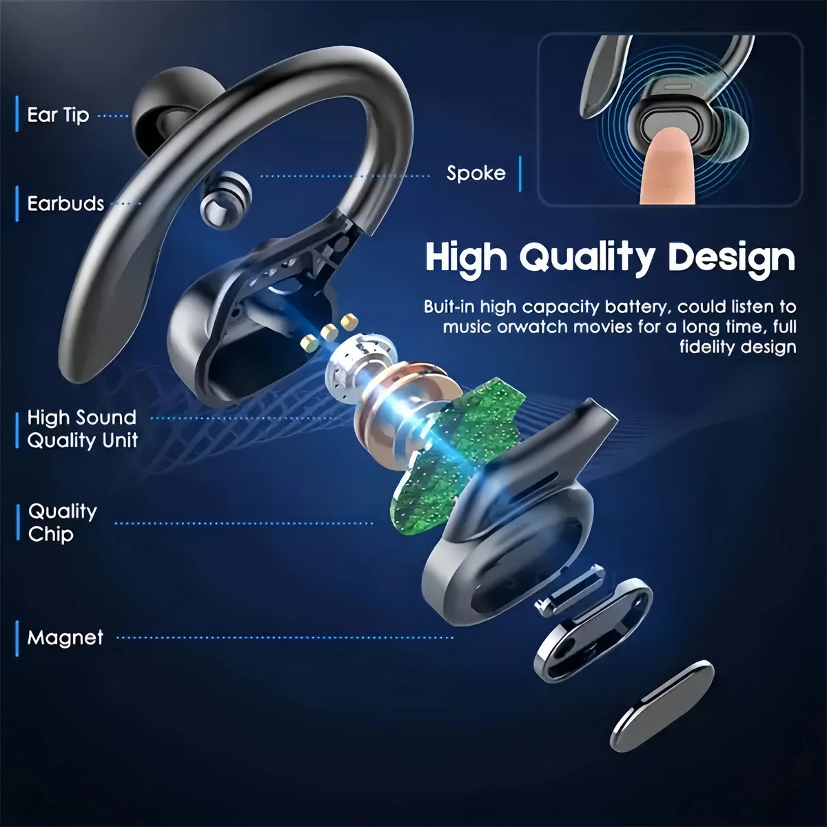 True Wireless Earbuds with LED Case