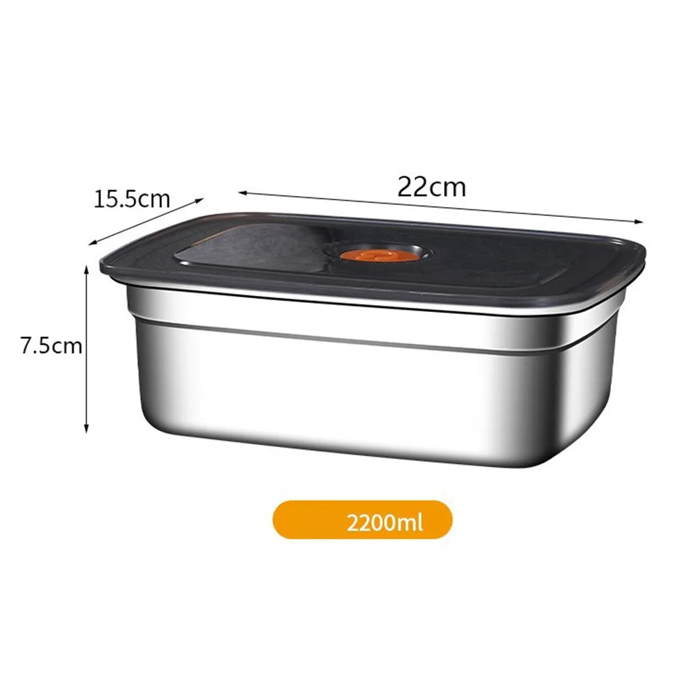 High Quality Stainless Steel Camping Lunch Box Sealed Refrigerator Freezer Storage Box Leak-proof Microwave Suitable Bento Box