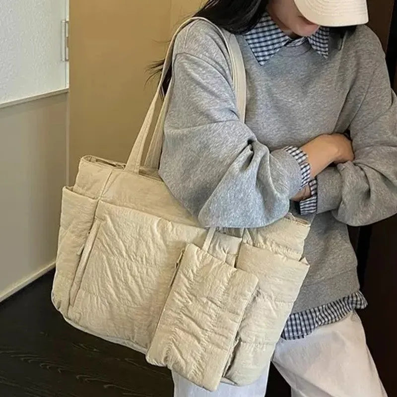Padded Commuter Shoulder Tote Bag