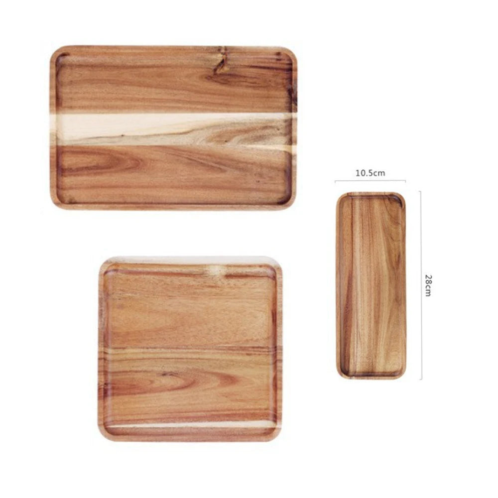 Acacia Wood Rectangular Tea & Serving Tray