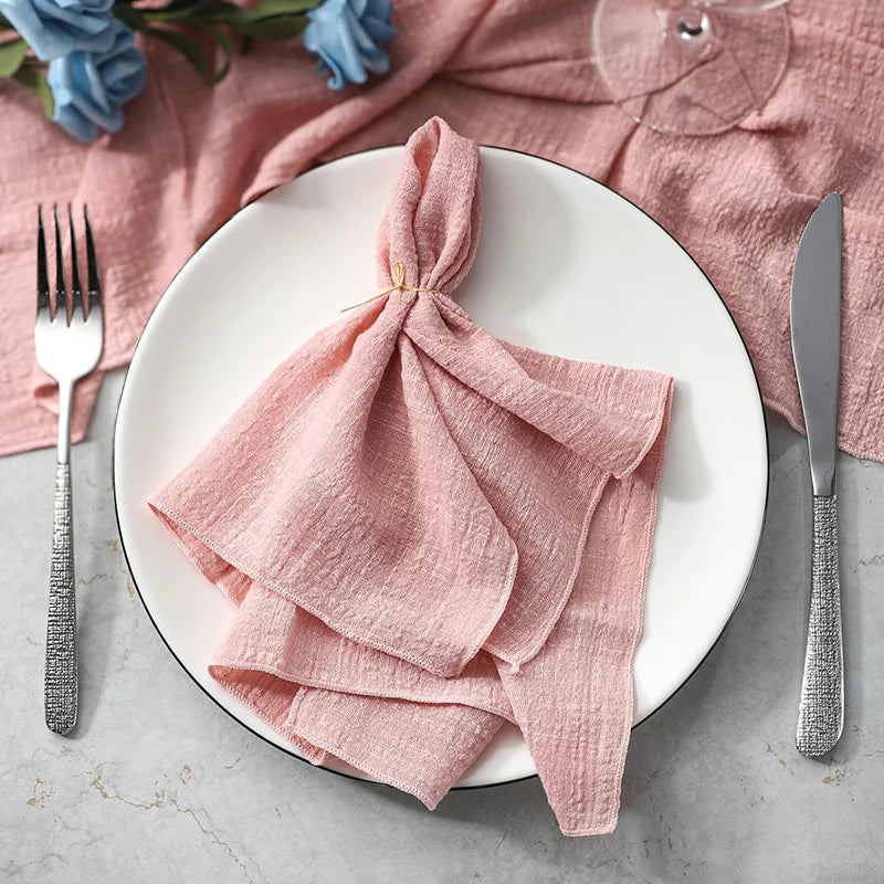 Pink Cotton Cloth Napkins – Set of 10