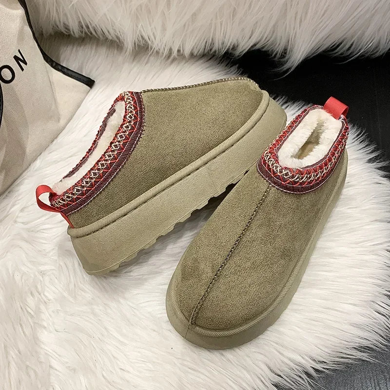 Cashmere-Lined Slip-On Snow Slipper Boot