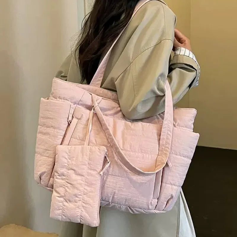 Padded Commuter Shoulder Tote Bag