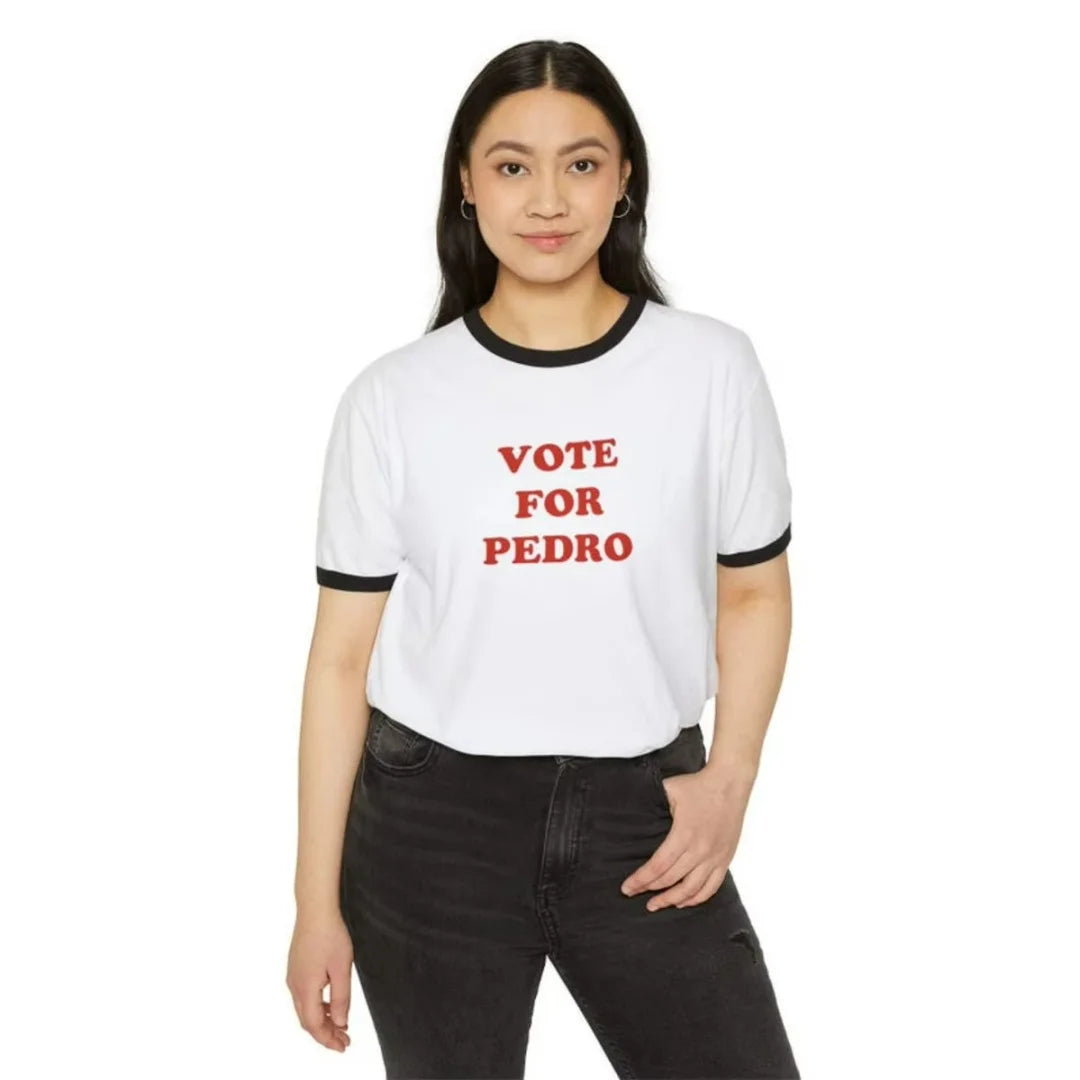 Napoleon Dynamite Vote For Pedro Graphic Ringer Tee