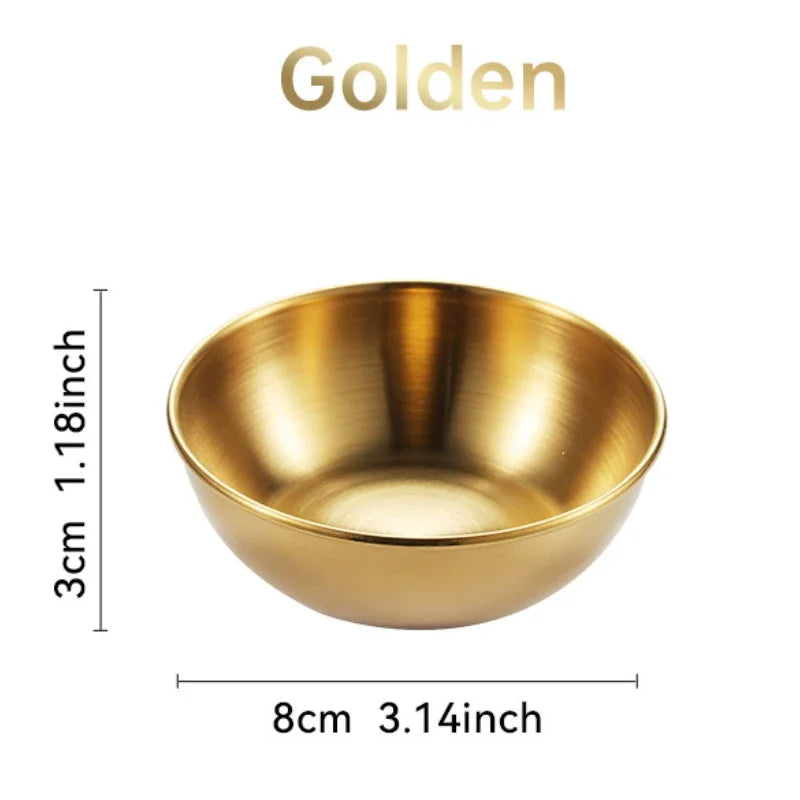 Gold Stainless Steel Sauce & Appetizer Dish Set