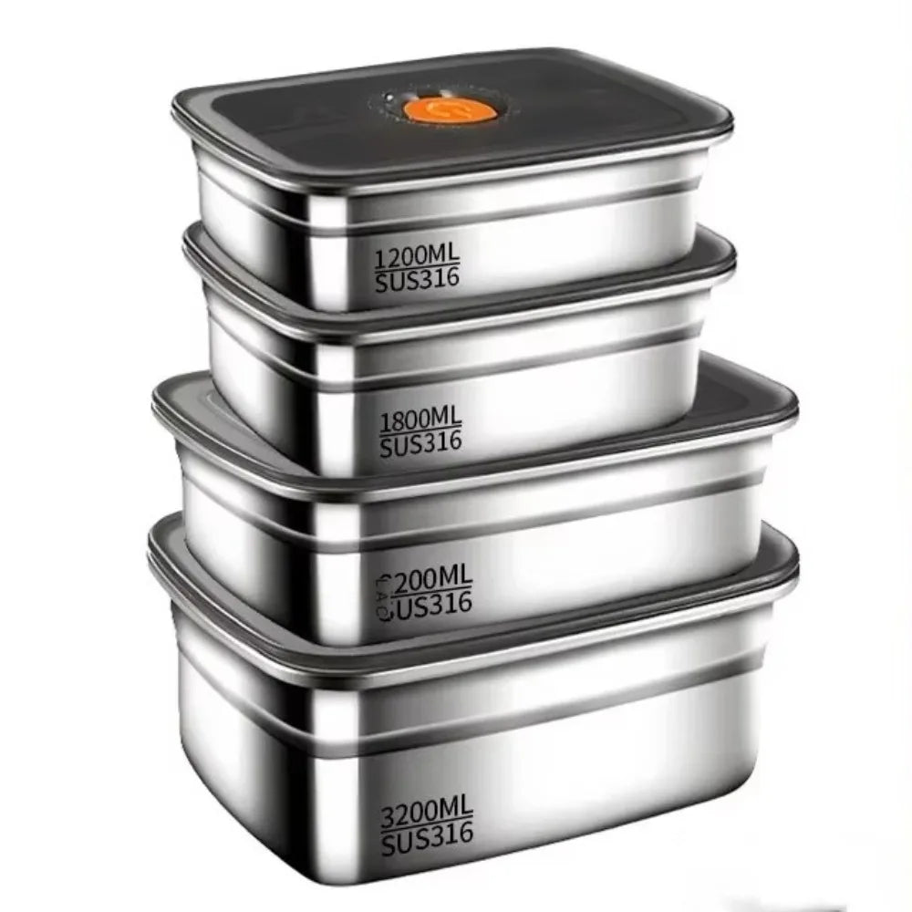 High Quality Stainless Steel Camping Lunch Box Sealed Refrigerator Freezer Storage Box Leak-proof Microwave Suitable Bento Box