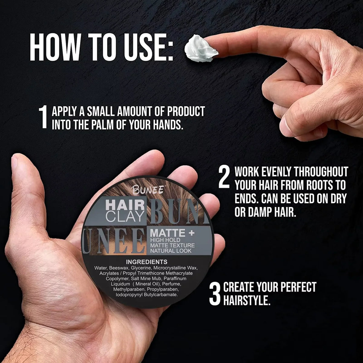 Men's Matte Hair Paste, Water-Based Texture, 100–120 g