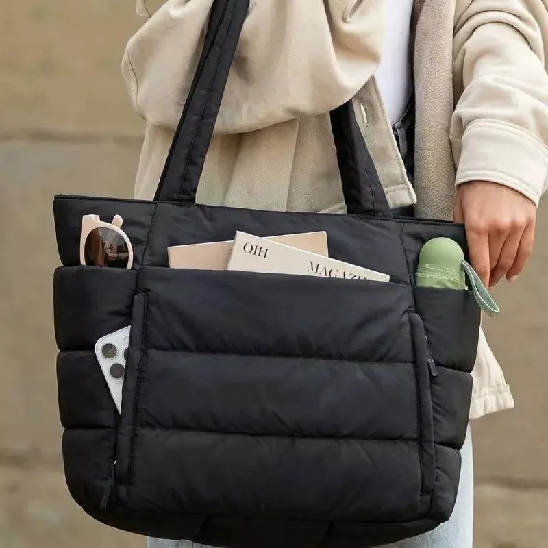 Padded Commuter Shoulder Tote Bag