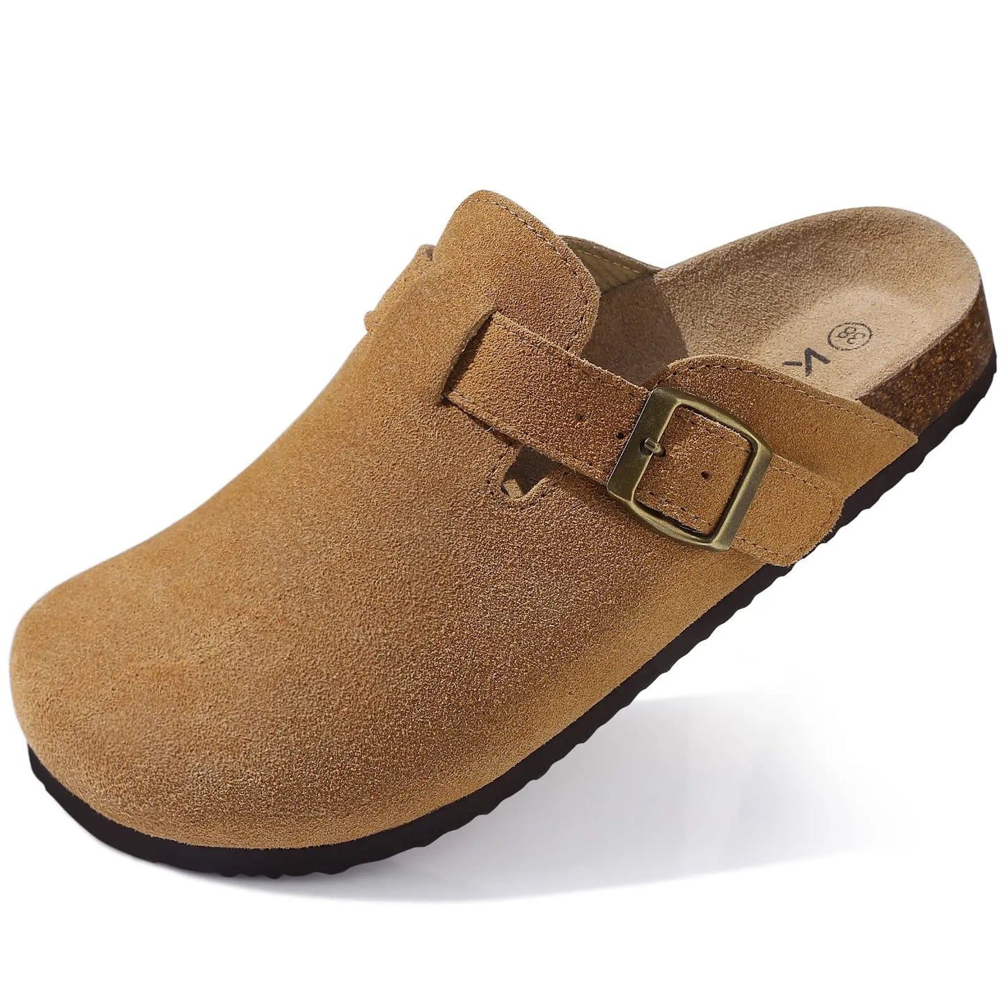KIDMI Suede Clogs for Women Men Mules Cork Footbed Sandals With Arch Support Fashion Nonslip Outdoor Beach Slippers Home Shoes