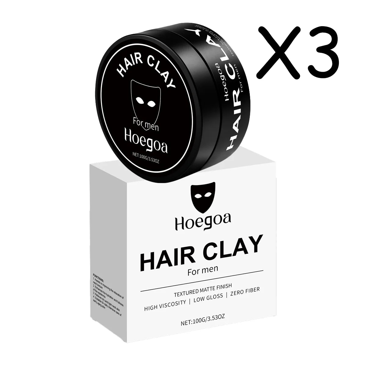 Men's Hair Clay, Strong Hold Matte Finish, 100 g