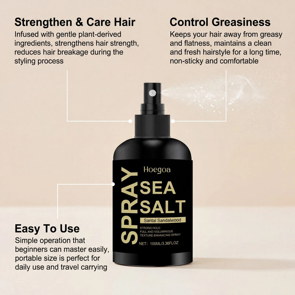 Sea Salt Texturizing Spray, Volume & Matte Waves, 100 ml