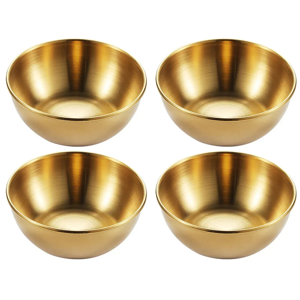 Gold Stainless Steel Sauce & Appetizer Dish Set