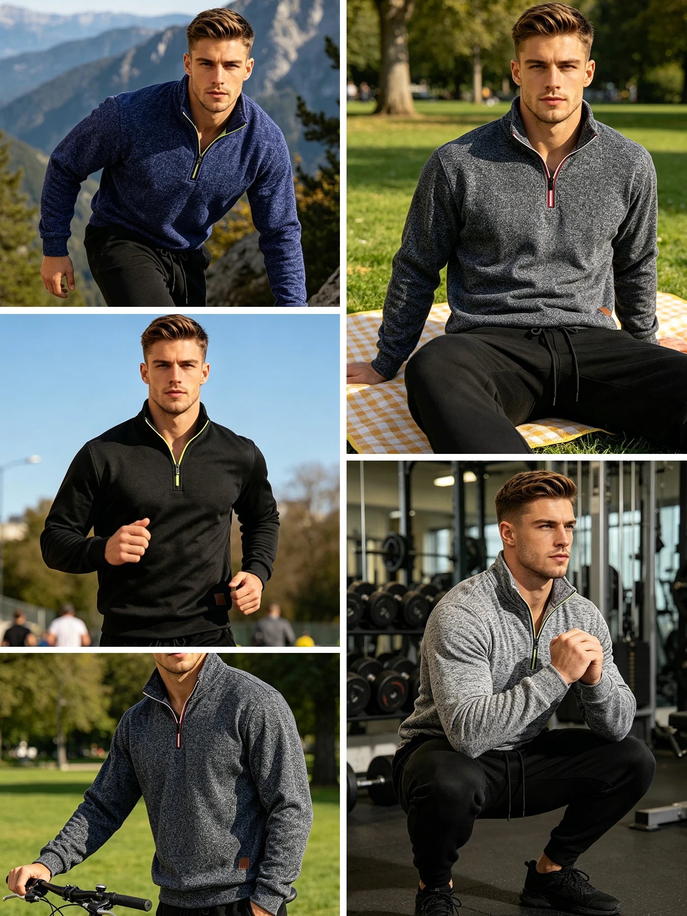 Men's Quarter-Zip Mock Neck Pullover
