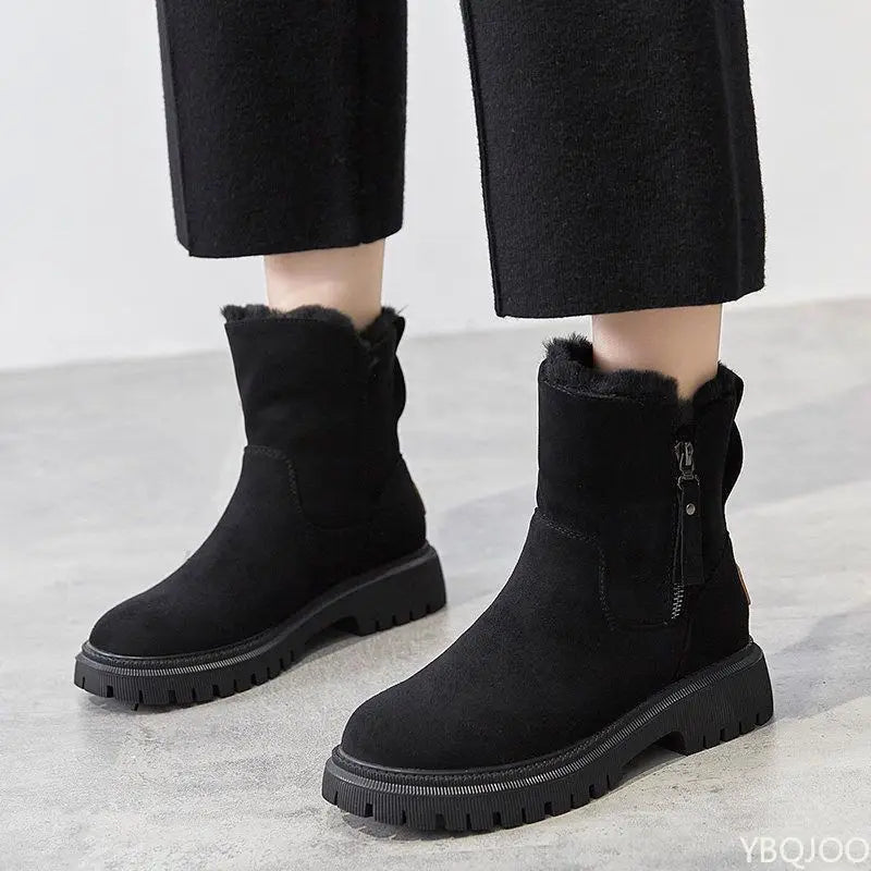 Thick Sole Plush Women's Short Boot