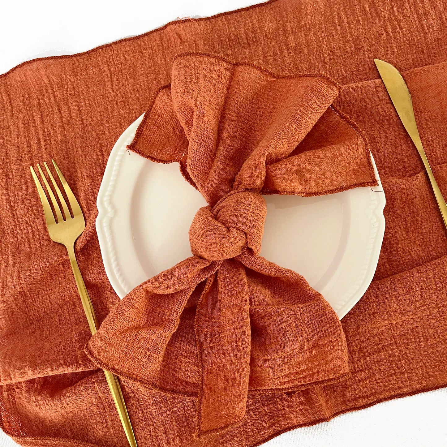 Cotton Gauze Dinner Napkins – Set of 10