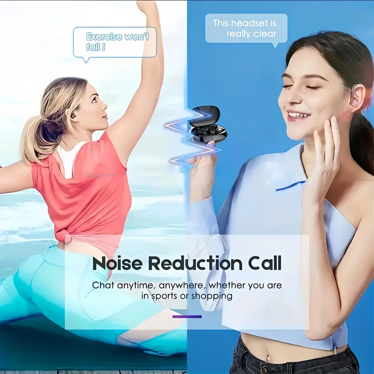 True Wireless Earbuds with LED Case