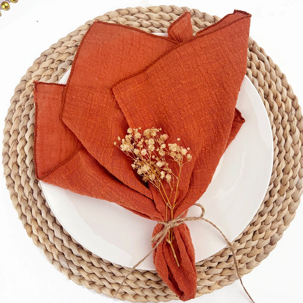 Cotton Gauze Dinner Napkins – Set of 10