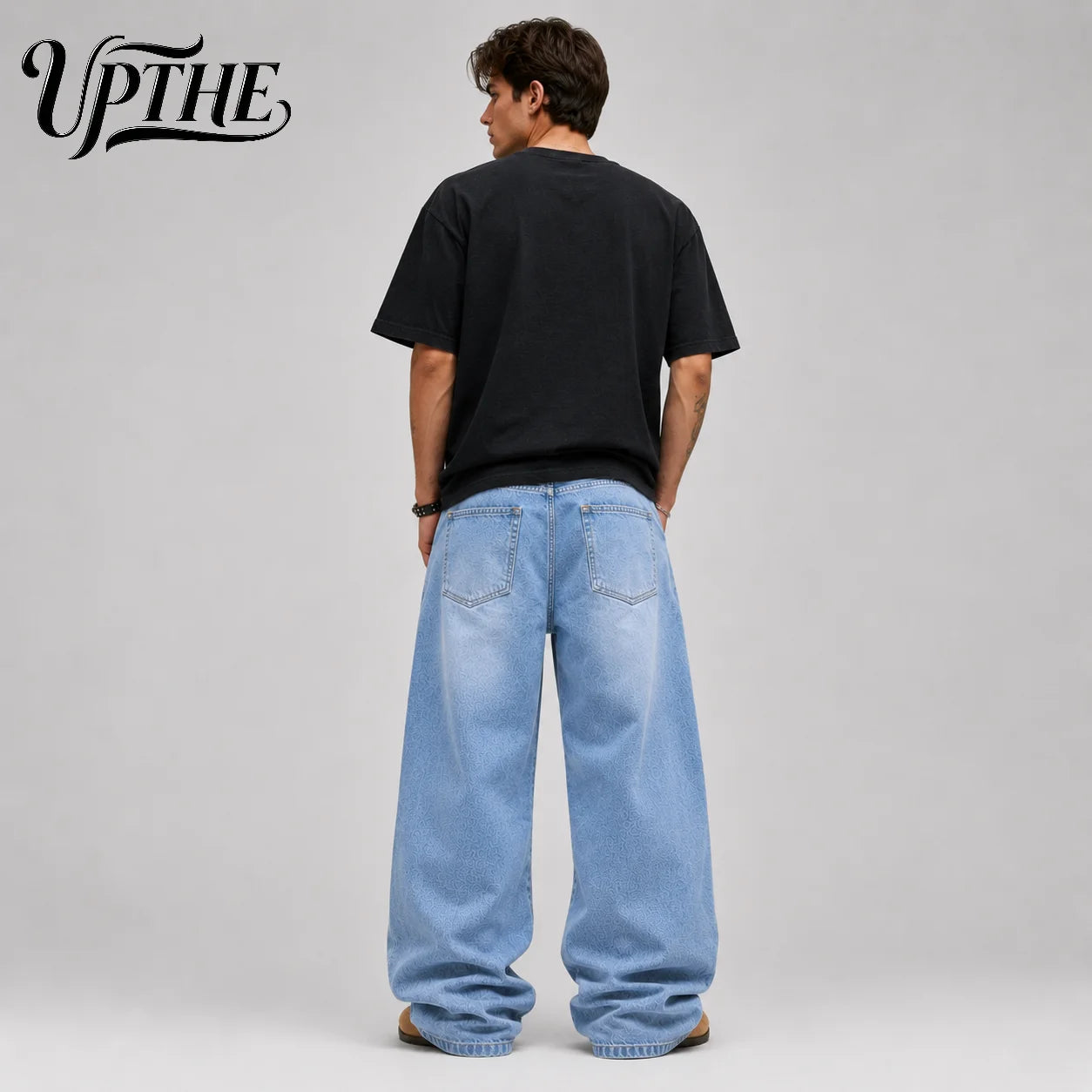 UP.THE Light Wash Baggy Wide Leg Jeans