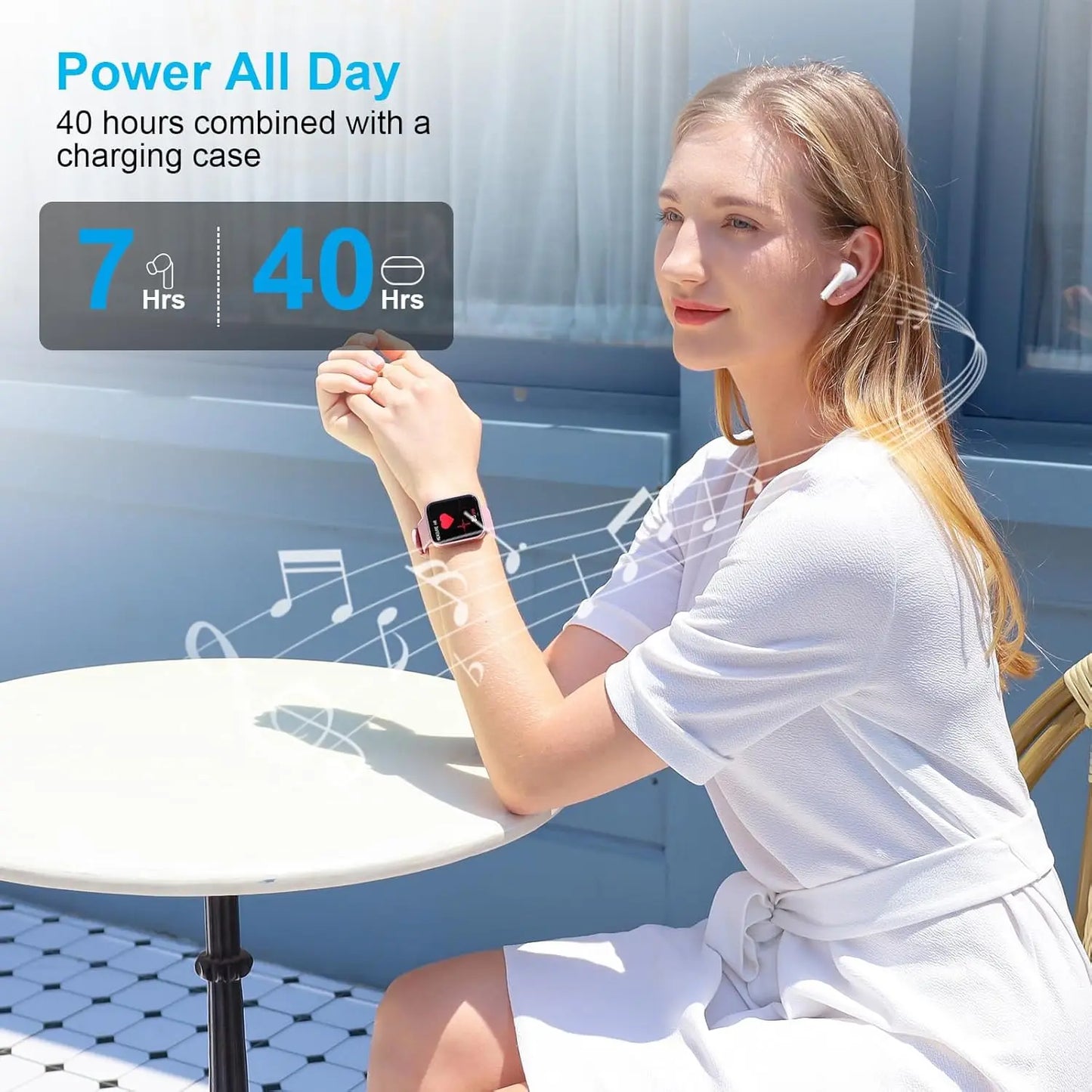 2026 New Bluetooth Wireless Earphones, 5.3 Bluetooth Earphones for Wireless Earphones, ENC Noise Cancelling Earphones, In Ear HiFi Low Bass White, Suitable for Outdoor, Indoor Sports, Rest, Wearing, Best Choice for Gifts