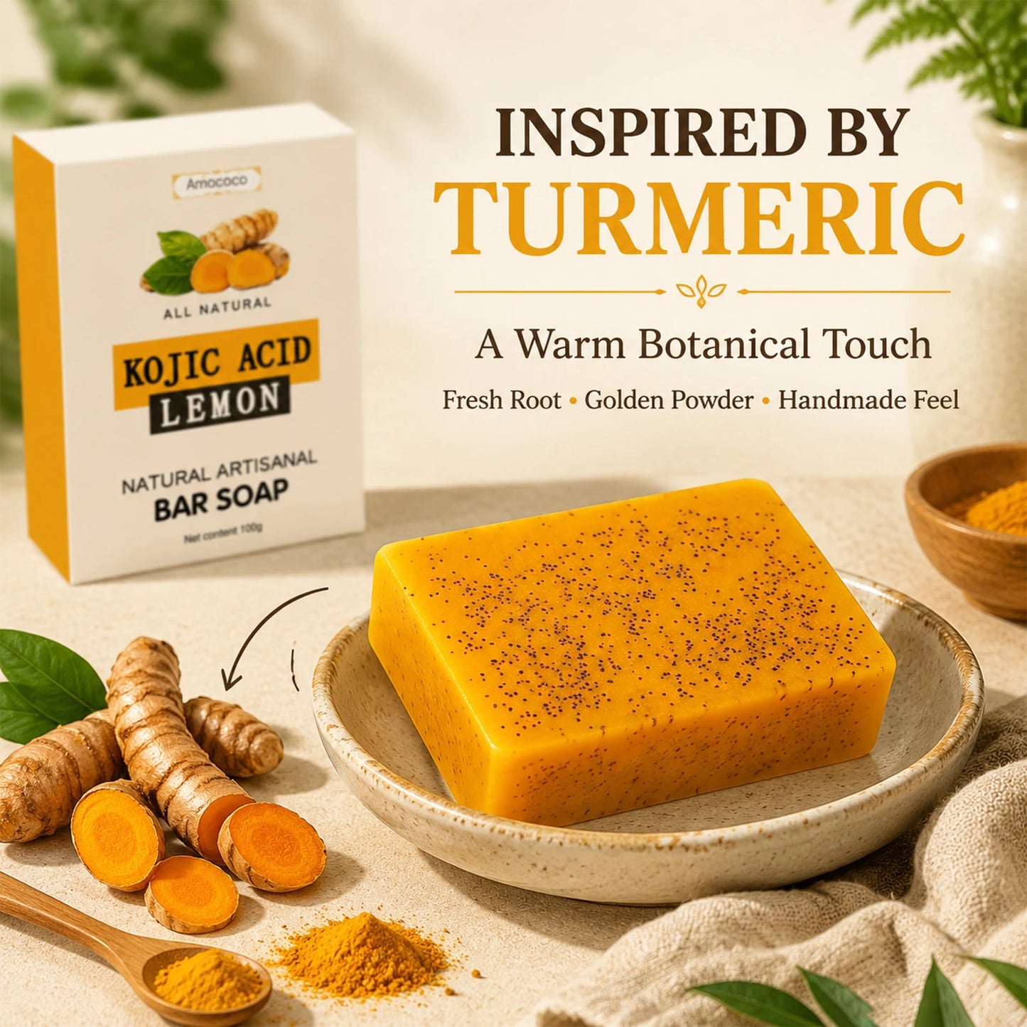 Turmeric Kojic Acid Brightening Soap Bar