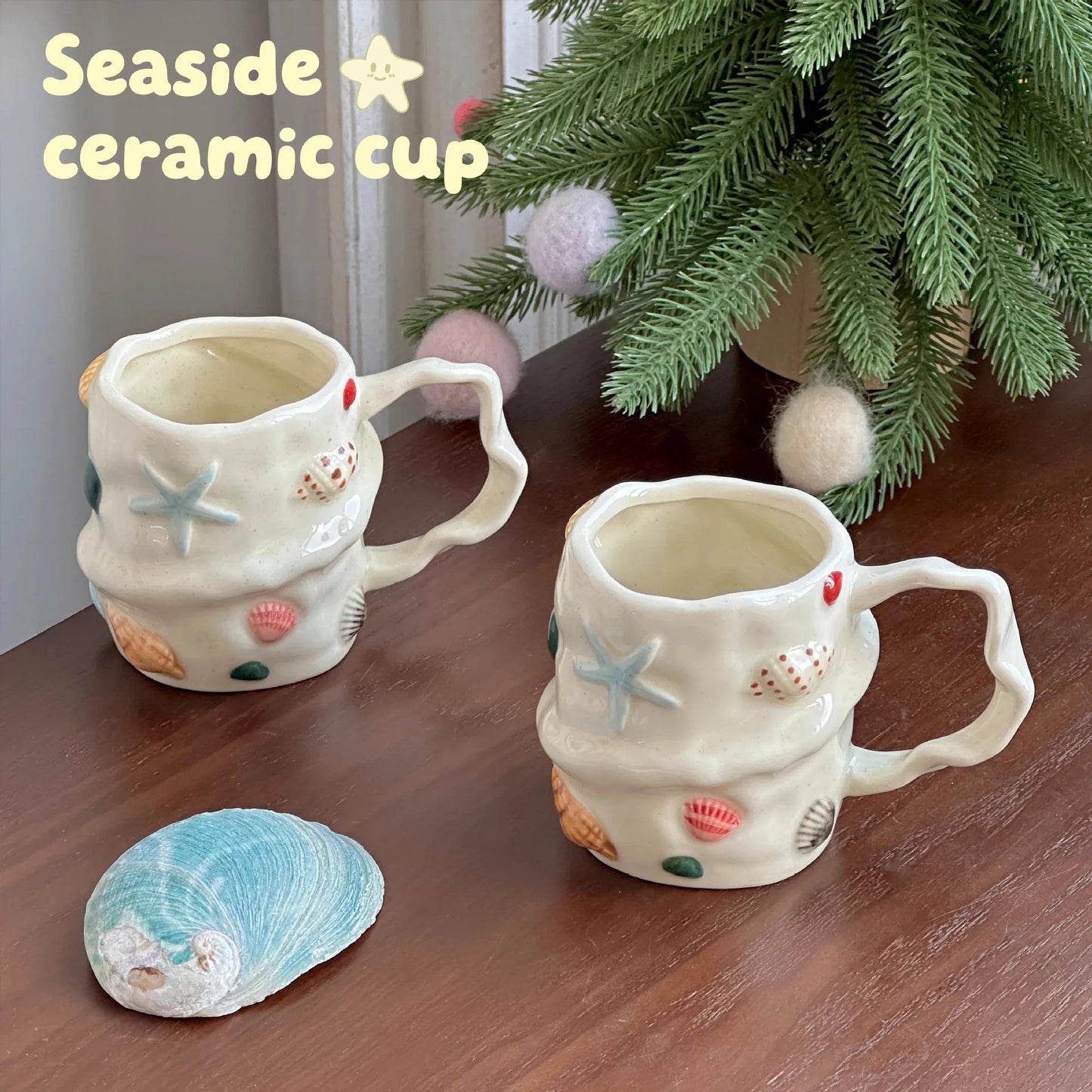 Seashell Ceramic Coffee Mug