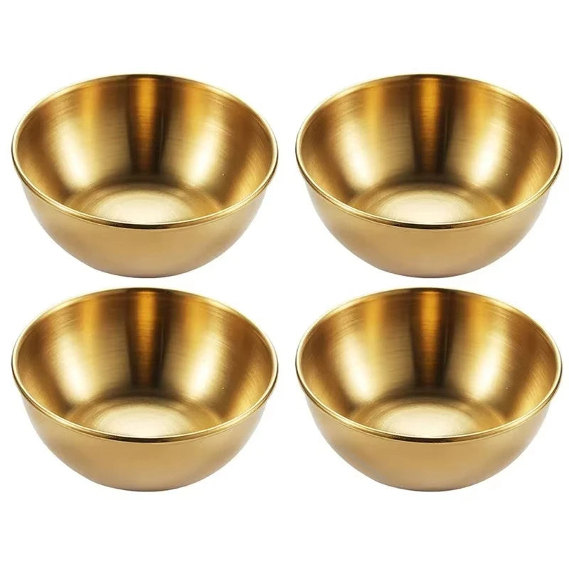 Gold Stainless Steel Sauce & Appetizer Dish Set