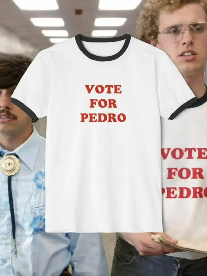 Napoleon Dynamite Vote For Pedro Graphic Ringer Tee
