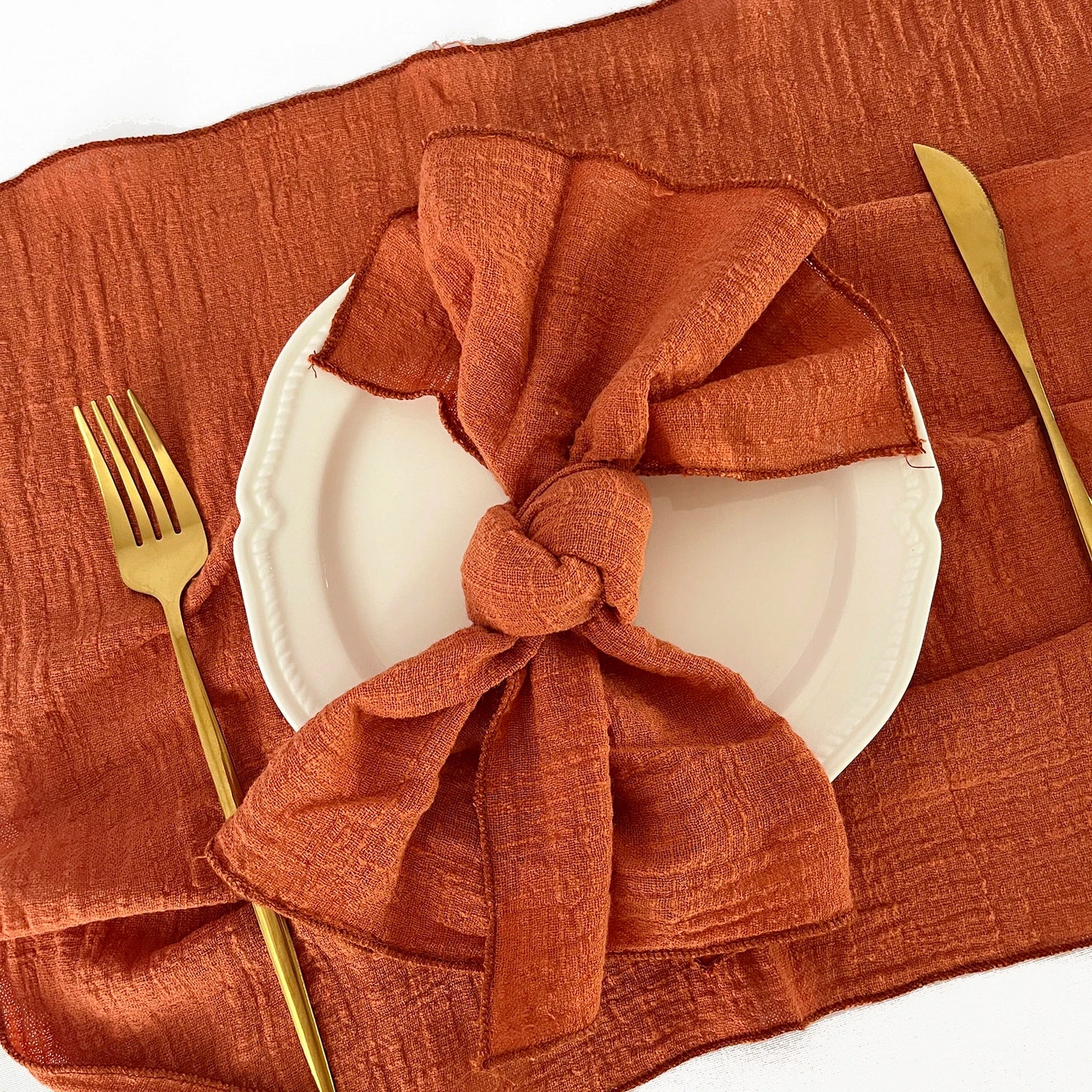 Cotton Gauze Dinner Napkins – Set of 10