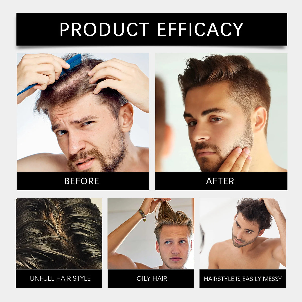 Men's Hair Clay, Strong Hold Matte Finish, 100 g
