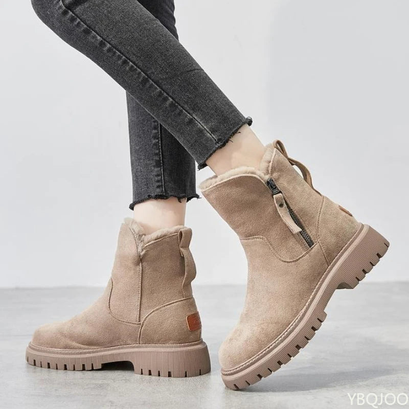 Thick Sole Plush Women's Short Boot