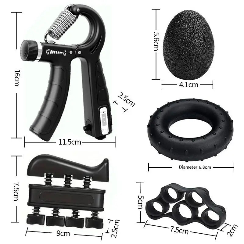 Hand Grip Strengthener Kit Adjustable Counting Gripper Finger Trainer Silicone Grip Ring Wrist Forearm Exercise Fitness Rehabilitation Set Finger Exerciser Wrist Recovery Trainer For Arthritis Carpal Tunnel Muscle Strength Tr