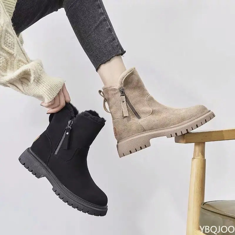 Thick Sole Plush Women's Short Boot