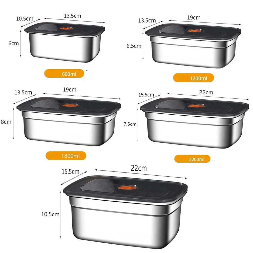 High Quality Stainless Steel Camping Lunch Box Sealed Refrigerator Freezer Storage Box Leak-proof Microwave Suitable Bento Box