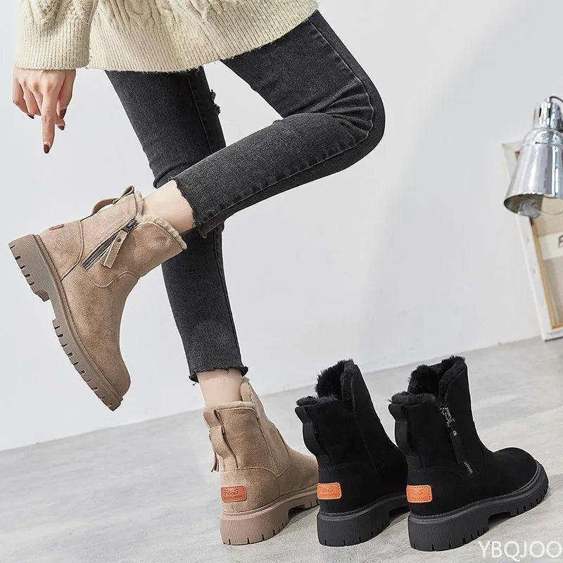 Thick Sole Plush Women's Short Boot