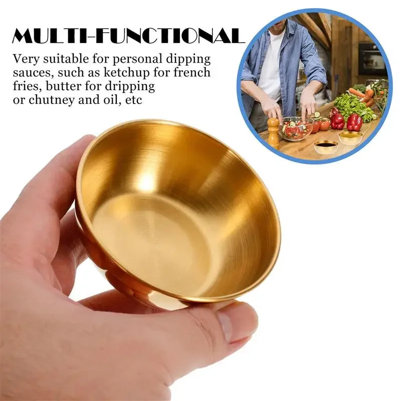 Gold Stainless Steel Sauce & Appetizer Dish Set