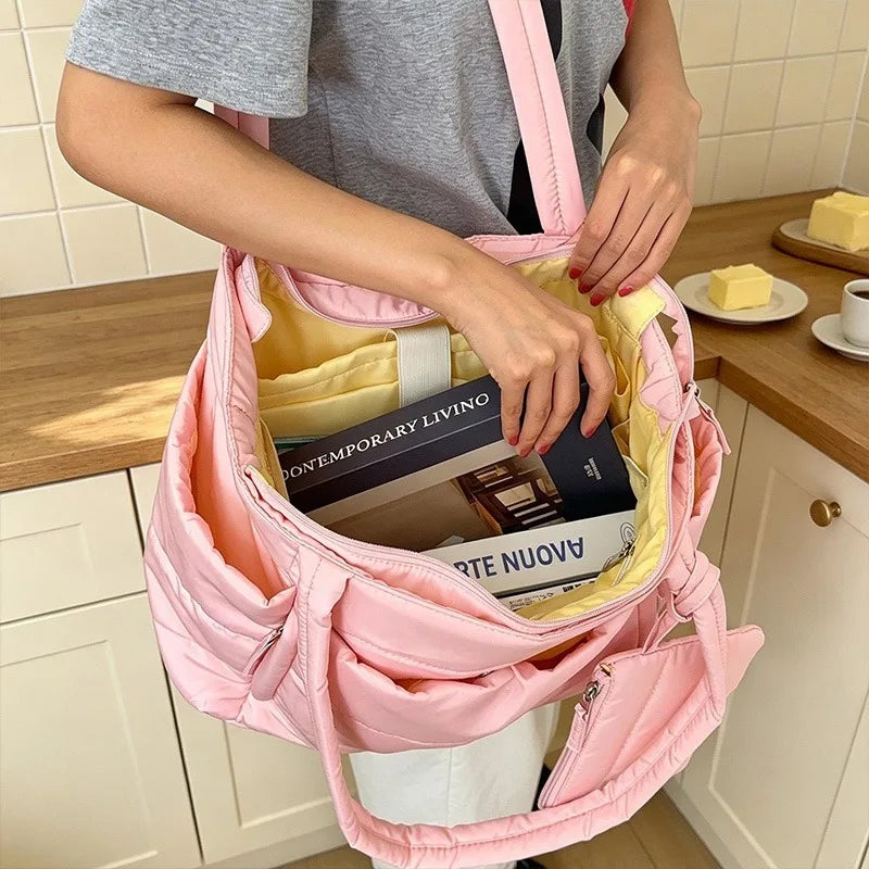 Padded Commuter Shoulder Tote Bag