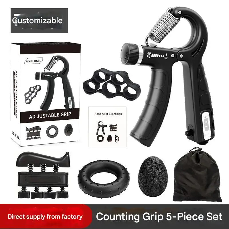Hand Grip Strengthener Kit Adjustable Counting Gripper Finger Trainer Silicone Grip Ring Wrist Forearm Exercise Fitness Rehabilitation Set Finger Exerciser Wrist Recovery Trainer For Arthritis Carpal Tunnel Muscle Strength Tr