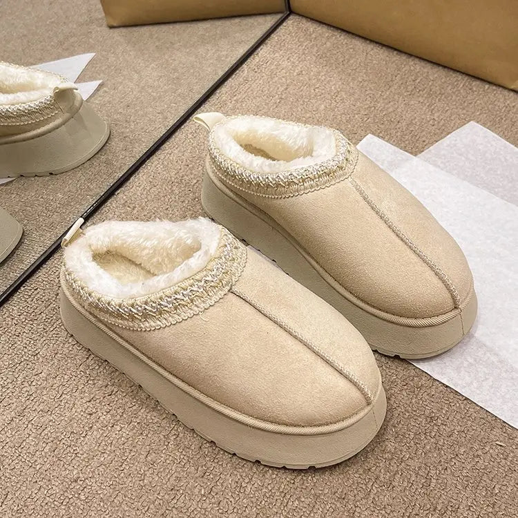 Cashmere-Lined Slip-On Snow Slipper Boot