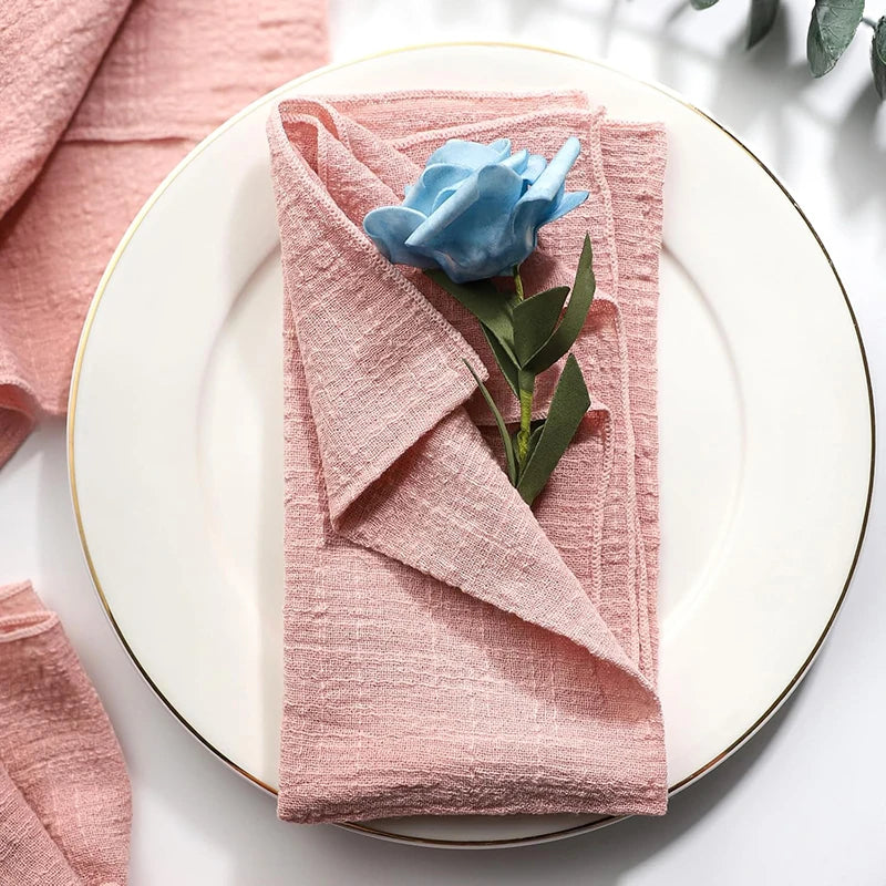 Pink Cotton Cloth Napkins – Set of 10