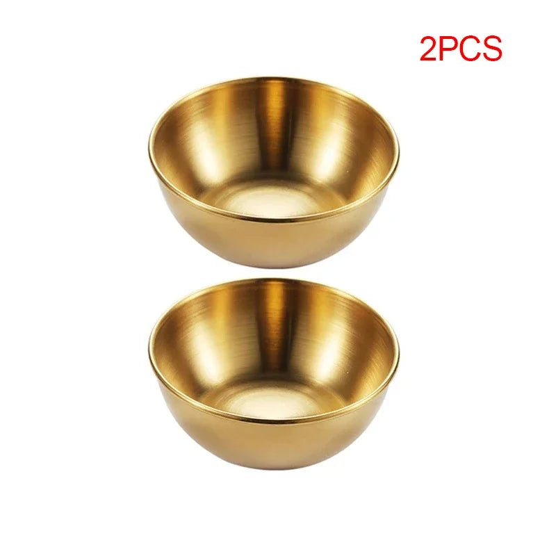 Gold Stainless Steel Sauce & Appetizer Dish Set